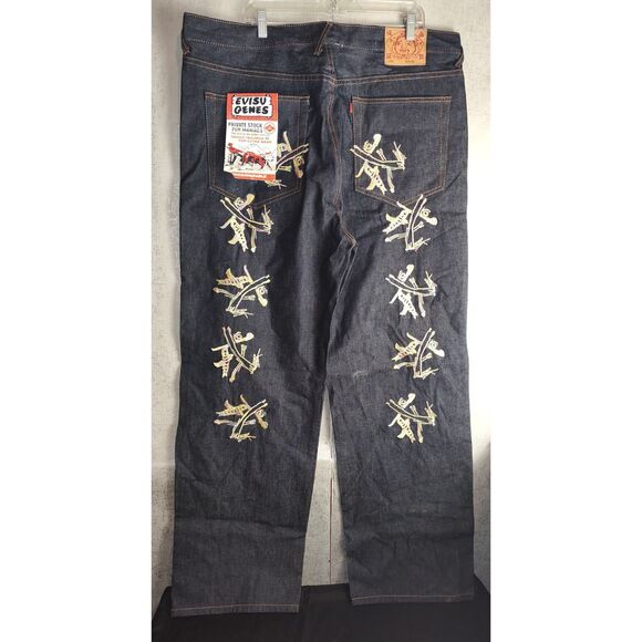 Evisu Y2K Embroidered Baggy Denim Jean Sz 42 - Picture 1 of 8